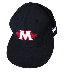 Memphis Redbirds Vintage New Era 59 Fifty Made USA  Wool Black Fitted Hat Cap